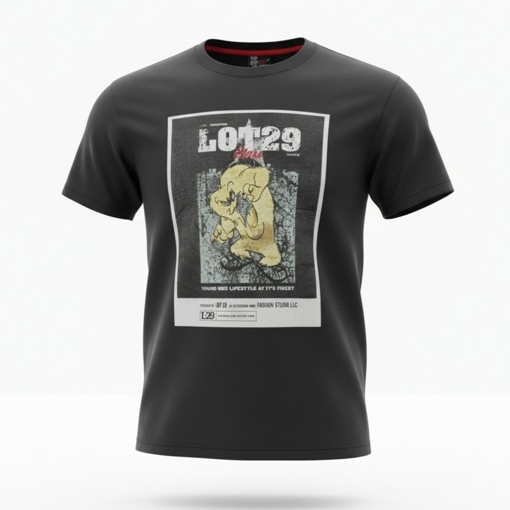 Vintage Lot 29 Looney Tunes Tweety Bird Graphic T-Shirt Black Gold Foil Mens L